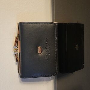 Black Wallet with Gold Heart Accent